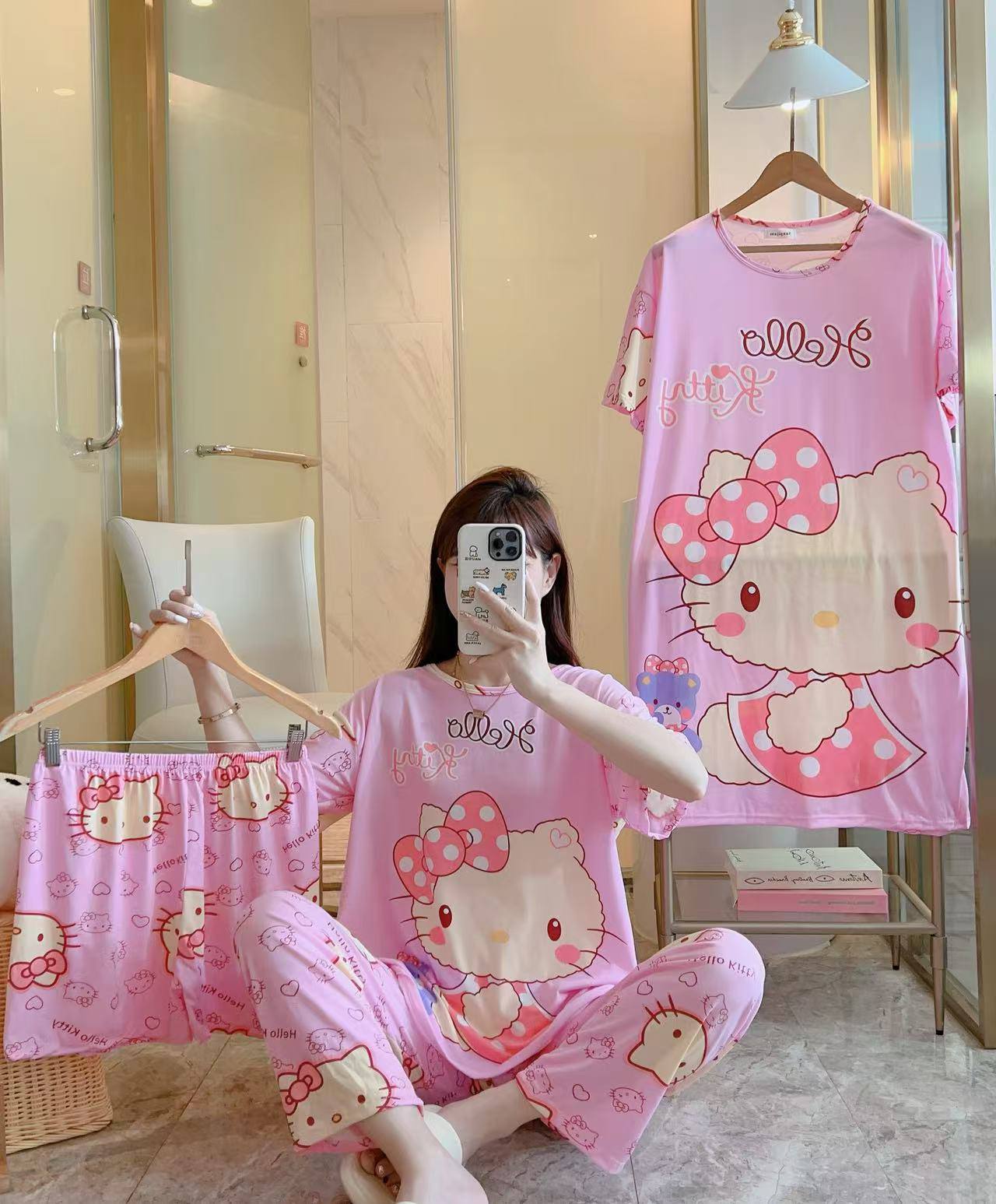 Q&H FASHION AYOLLAR UCHUN TO‘RTLIK KIYIM TO‘PLAM PIJAMA 4V1 b1q354d