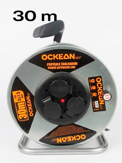 OCKEAN 30 metrli Kabel Barabani (Uzaytirgich) – Professional Elektr Ta'minoti  15309