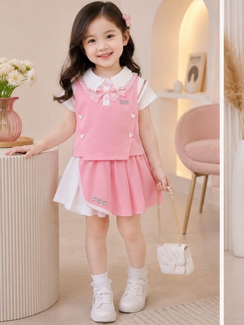 Qiz bolalar uchun yozgi shinam jinsi komplekt b.1q.691d 15010