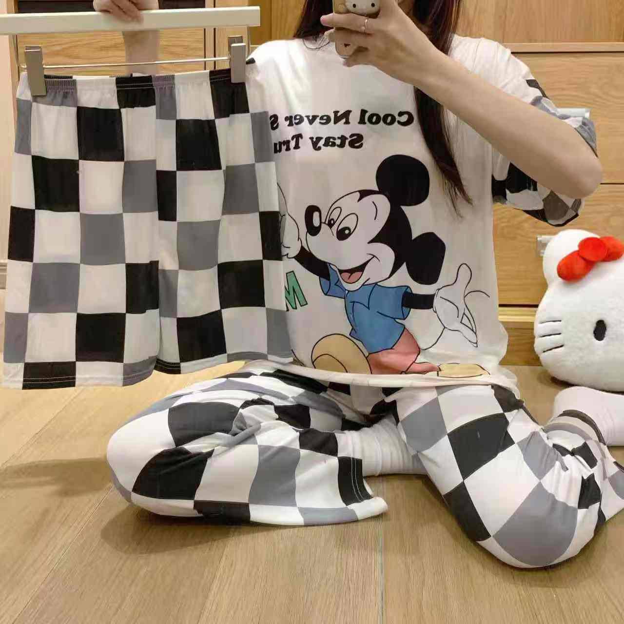 AYOLLAR UCHUN 3V1 PIJAMA (BAMBUK MATODAN)