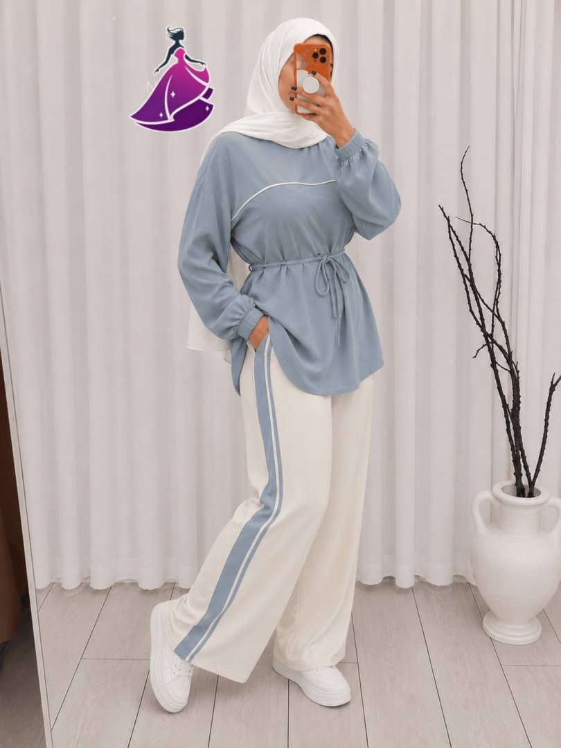 Ayollar uchun sport uslubidagi ikki qismli kostyum (ko'ylak + keng shim)  b11q444d  18333