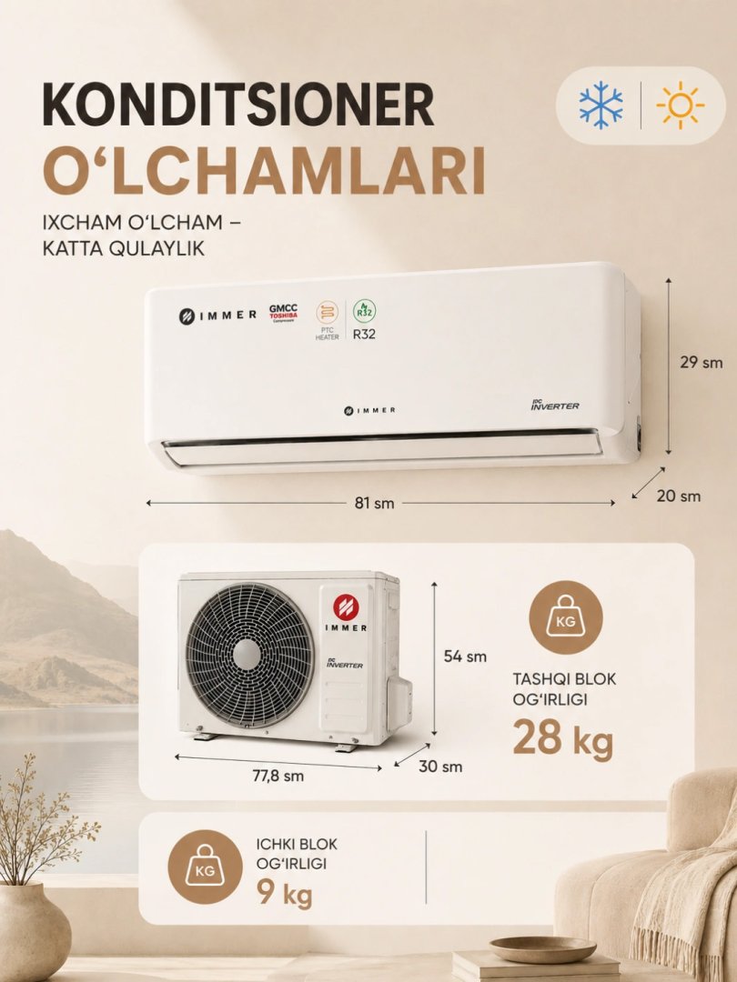 IMMER REAL 12 — ishonchli, kuchli va zamonaviy 12K inverter konditsioner H79