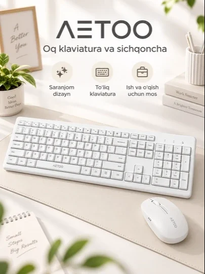 Aitoo C20 klaviatura — simsiz Bluetooth klaviatura, kompyuter va noutbuk uchun