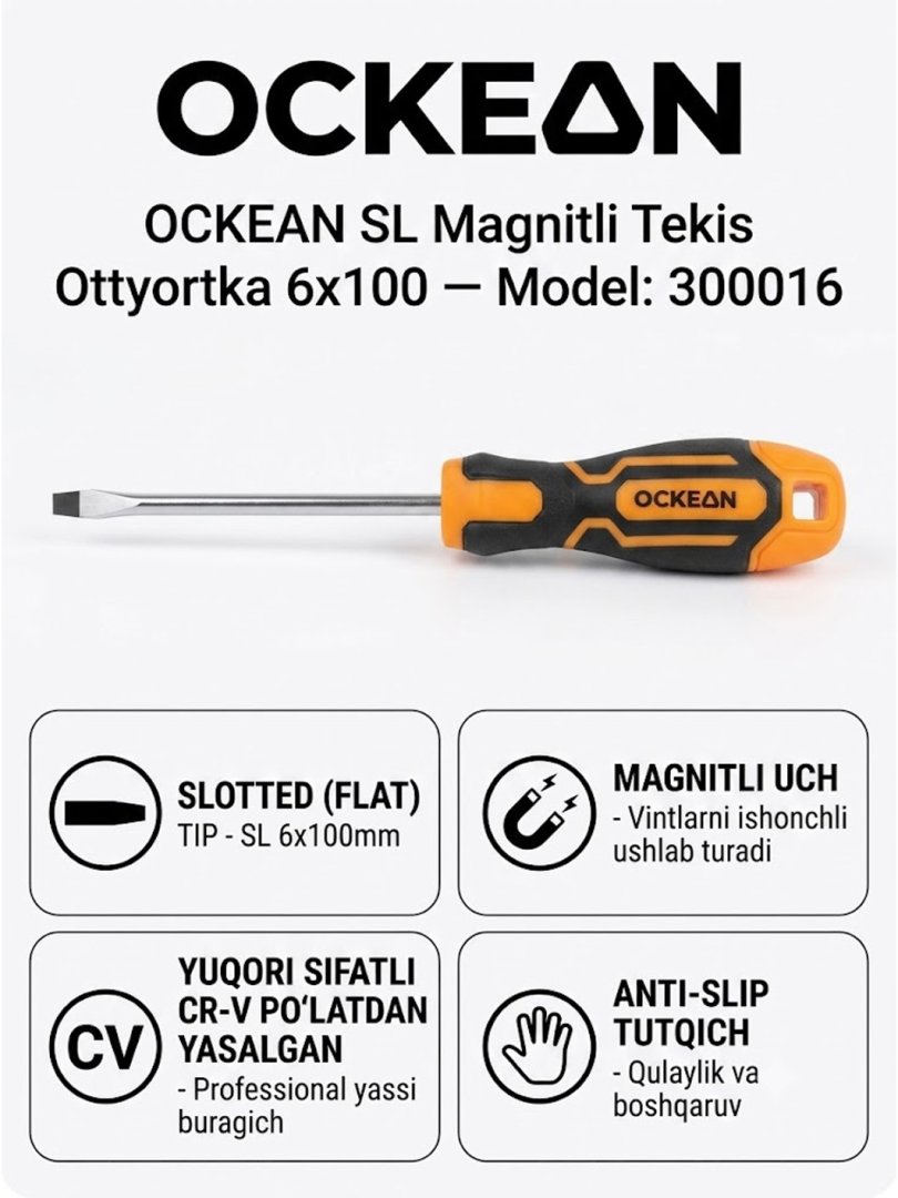 OCKEAN SL Magnitli Tekis Otvyortka  6x150 — Model: 300017   15042