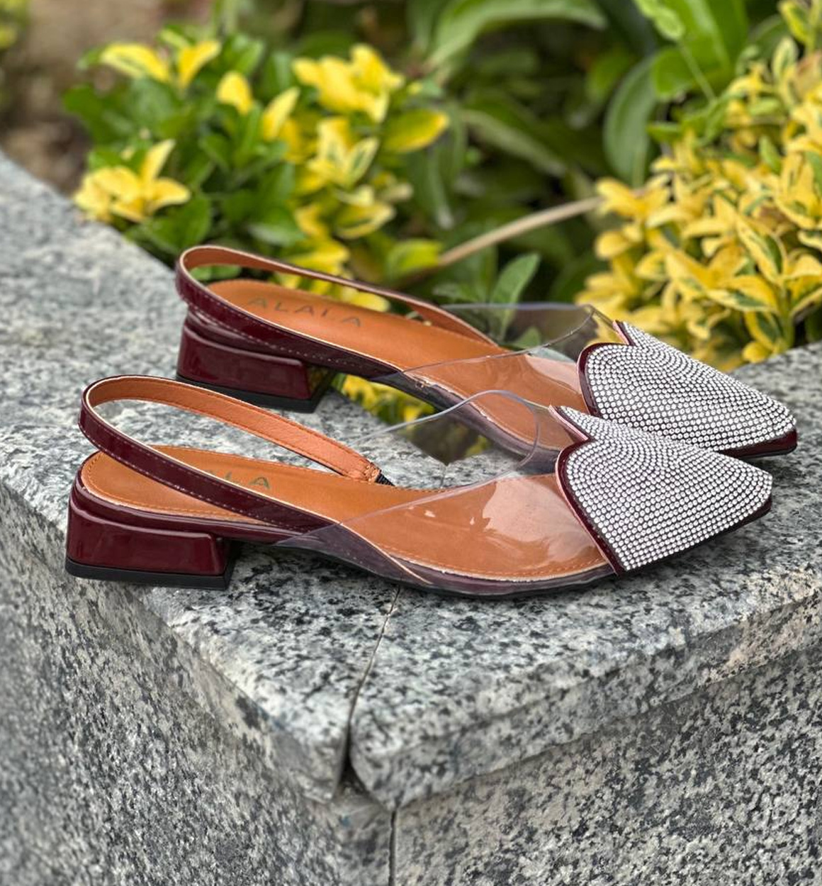Ayollar uchun Alaia yozgi elegant tufli tosh bilan bezatilgan b2q3b703/6d