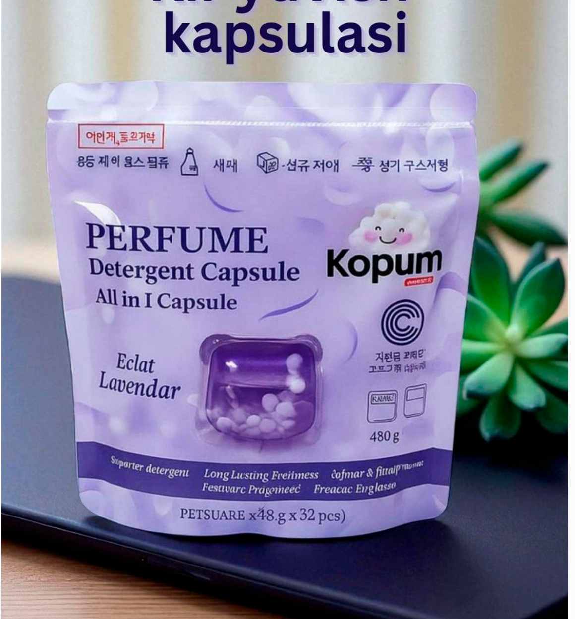 Lavender perfume detergent capsule b0q690d