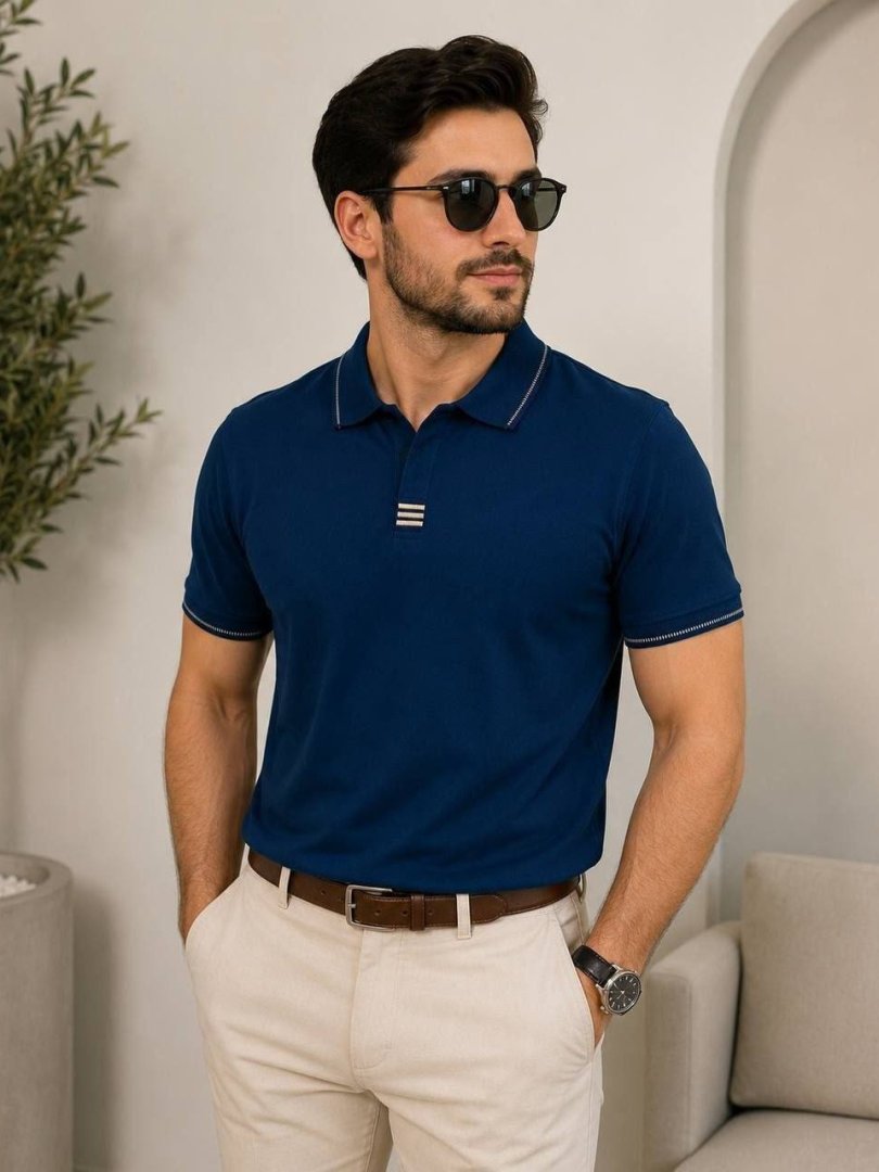 "Italyanka" uslubidagi premium erkaklar polo futbolkasi, 10 xil rangda (L, XL, XXL, XXXL).   b.8q.158d  17323