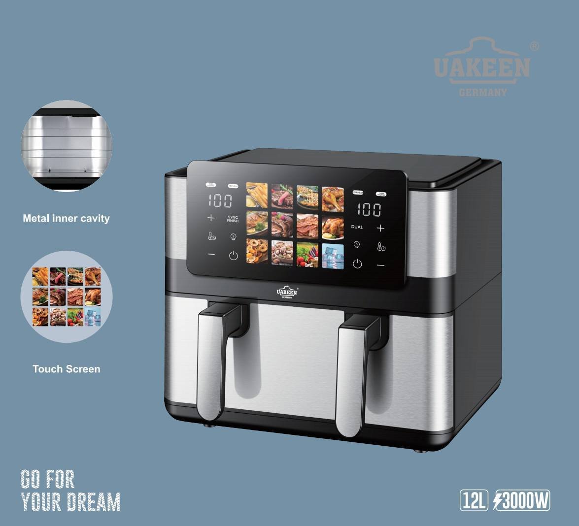 UAKEEN Germany 12 L havo grill (Air grill) — 3000 W