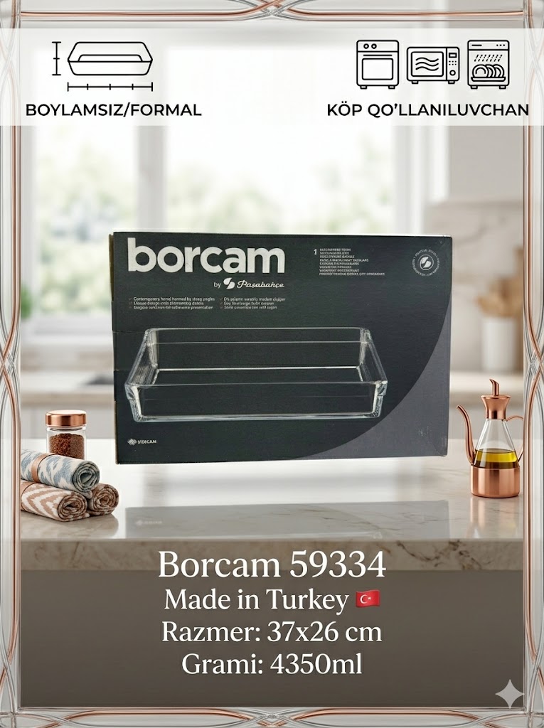 Borcam 59334 — Professional Darajadagi Katta Shisha Qolip (4350 ml)  Borcam 59334 — Профессионал Даражадаги Катта Шиша Қолип (4350 мл) c1q707d