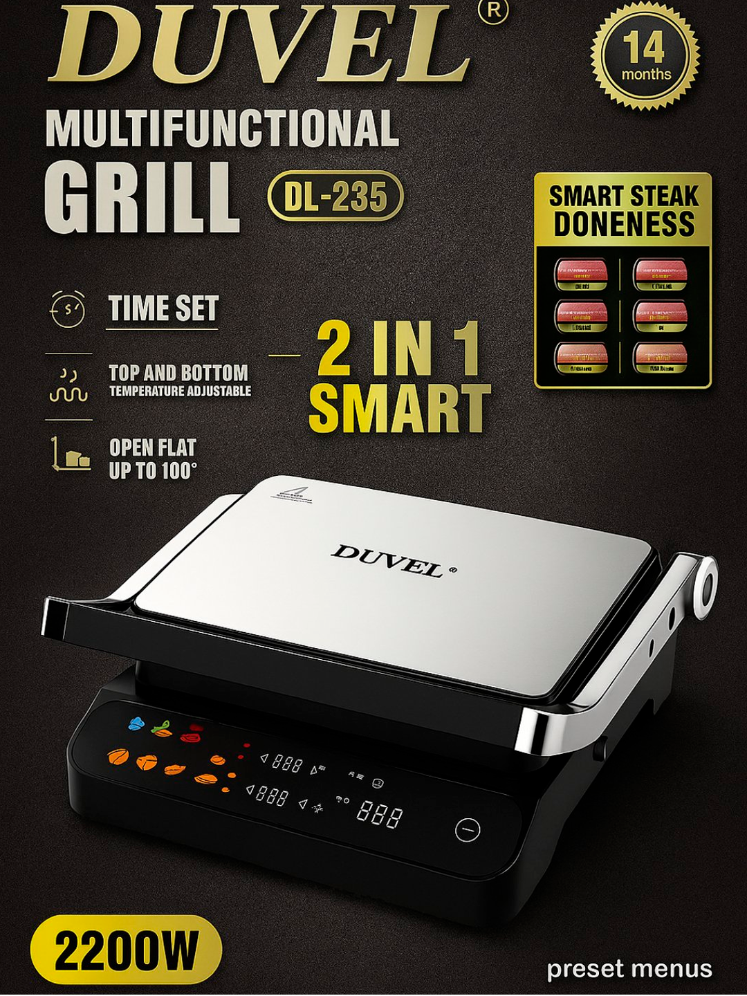 Ko‘p funksiyali Smart Grill 2-in-1 "DUVEL" DL-235