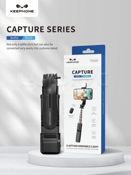 Keephone Capture LA03 — 6 xil rejimli LED chiroqli (6-Option Dimmable Light), 70 cm gacha uzayadigan teleskopik sterjen   17691 sp
