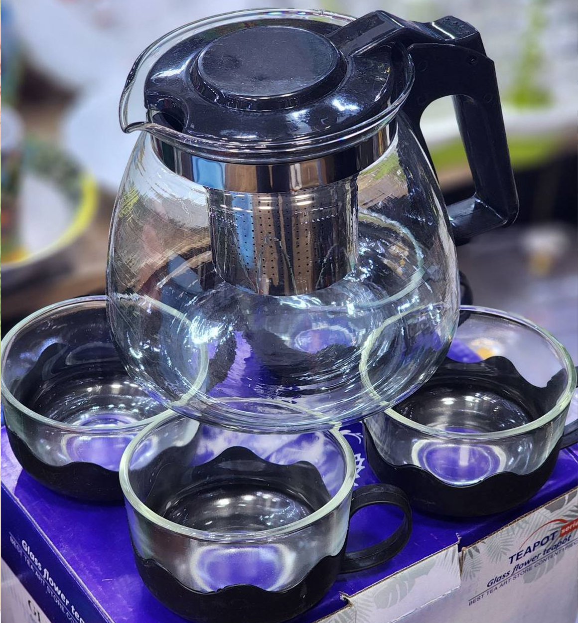 Shisha choynak va piyolalar to‘plami (choy damlash uchun filtrli) ac6q306d