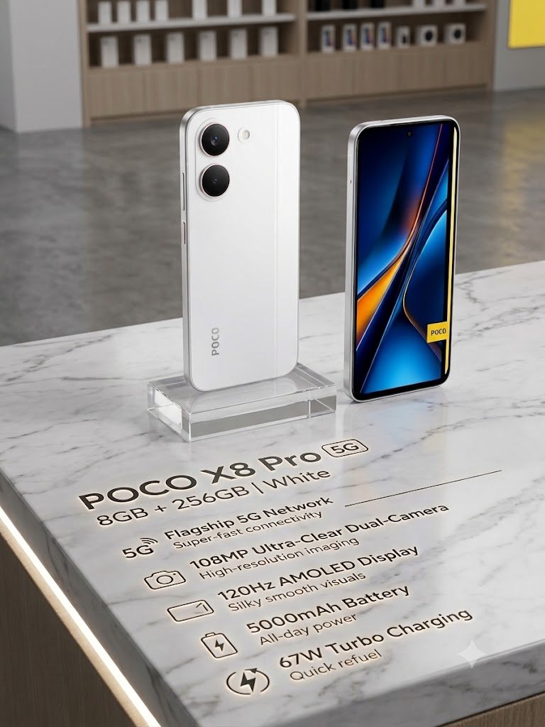 Xiaomi Poco X8 Pro 5G 8GB + 256GB (White)  16627