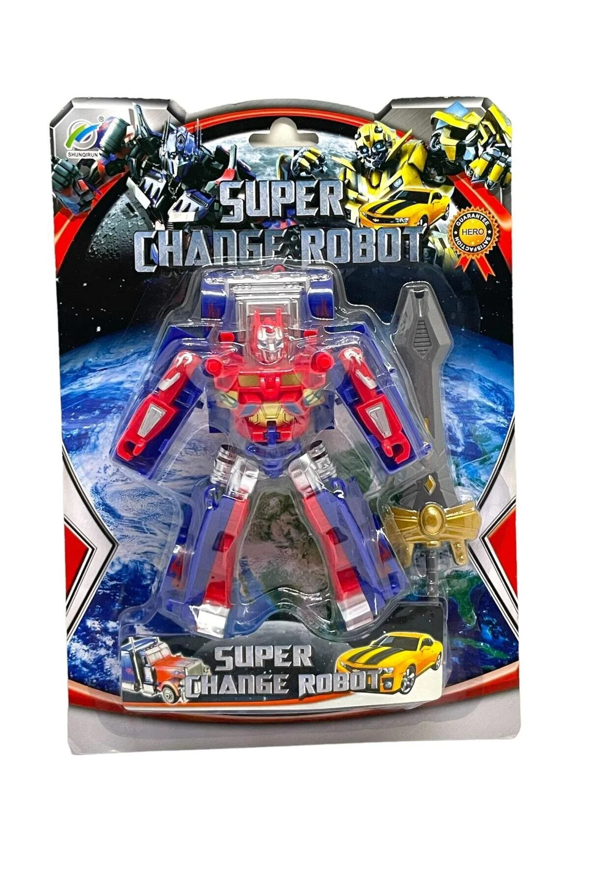 NOMI (O‘zbekcha) Robot transformator “Optimus Prime” 2 в 1 (yorqin qizil, 18 sm)  bb669d