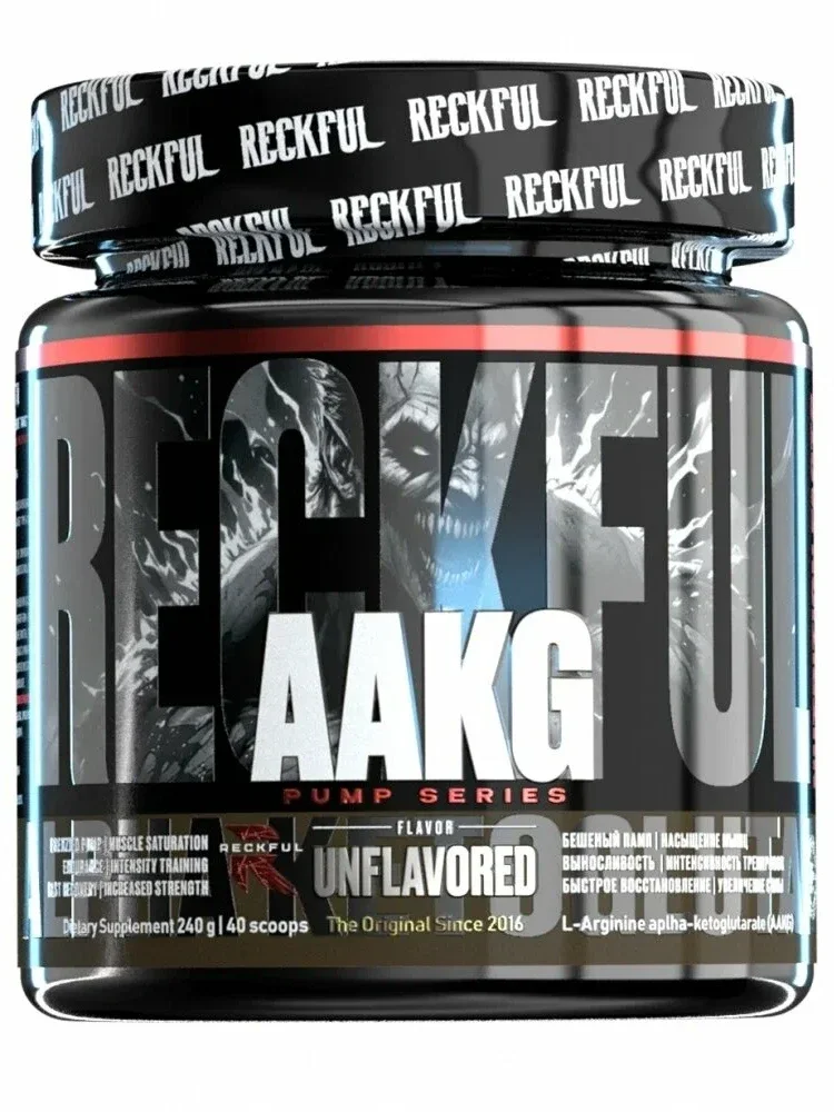 Reckful AAKG Pump Series — Arginin alfa-ketoglutarat kukuni (Unflavored / Ta'msiz), 240 g, 40 porsiya  18918