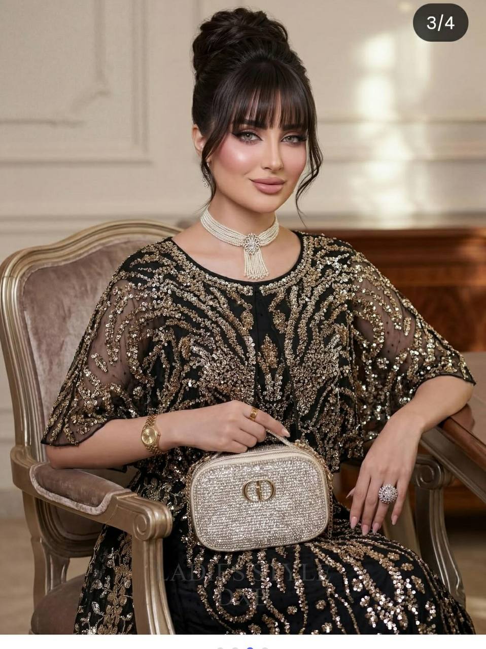 Ayollar uchun kechki ko‘ylak – hashamatli biserli premium model b72d