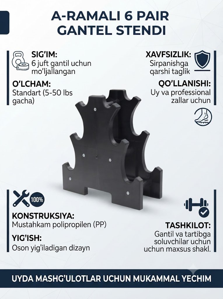 Ixcham Gantel Stendi (A-rama) – 6 Juftlik uchun (PP material)  16913
