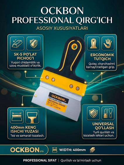 OCKEAN Professional Pardozlash Shpateli (SK-5 Po‘lat, 400 mm)  16091