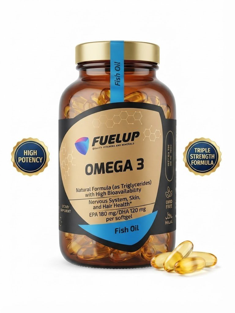 FUELUP Omega 3 — Yurak, miya, teri va asab tizimi salomatligini qo‘llab-quvvatlovchi yuqori bioavailability'ga ega tabiiy baliq yog‘i!   17542