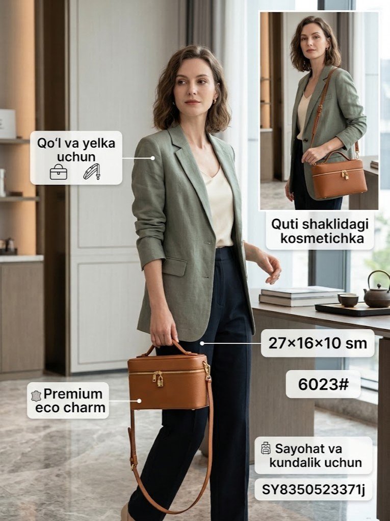 Ayollar uchun quti shaklidagi sumka-kosmetichka   a1q3b37d    17639