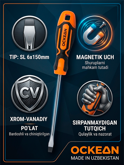 OCKEAN SL Magnitli Tekis Otvyortka  6x125 — Model: 300022  15041