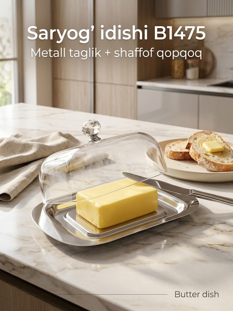 Saryog' idishi — metall taglik va shaffof akril qopqoqli   c1q707d   17589