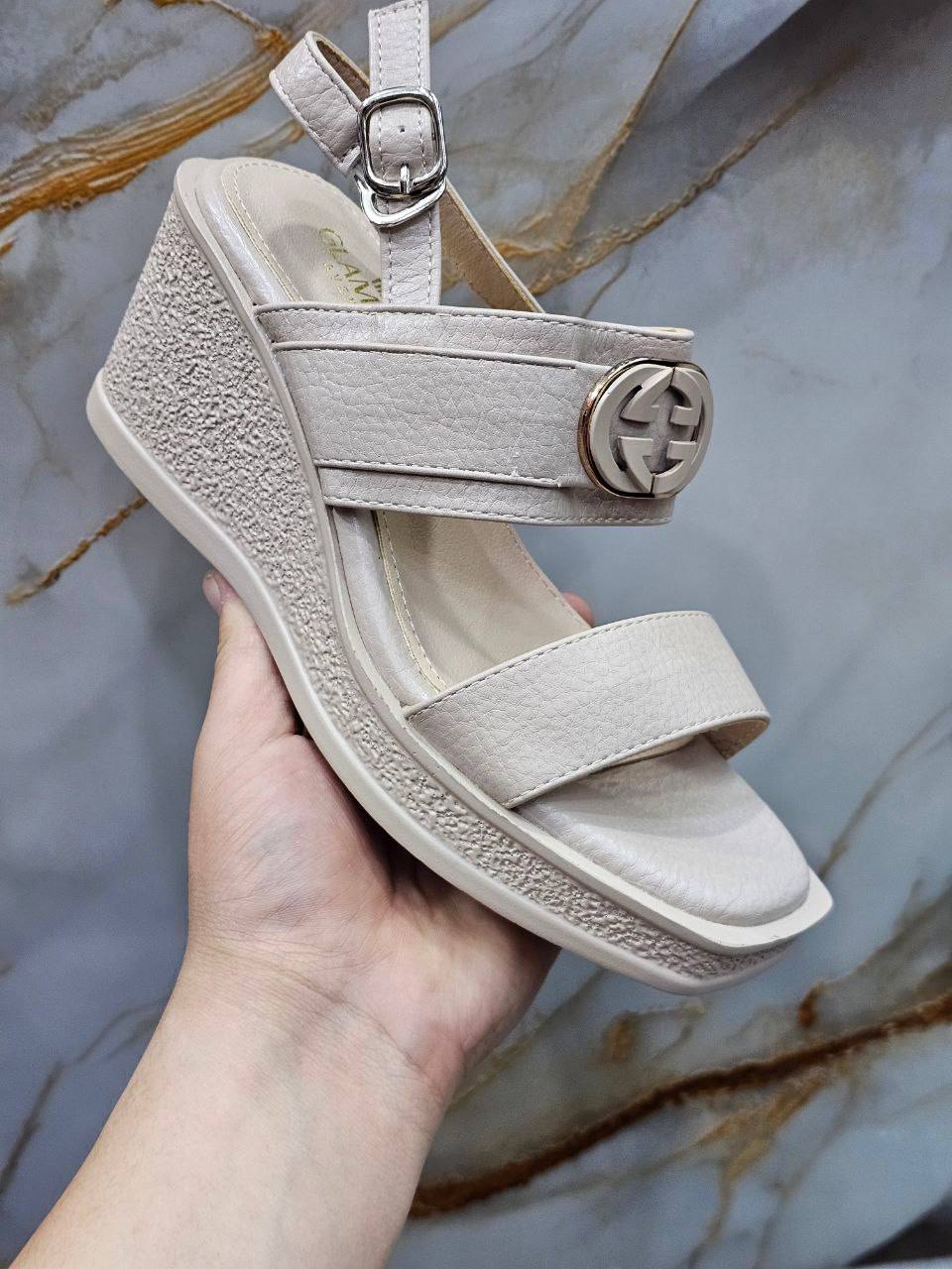 GLAMOUR AVENUE ayollar uchun tabiiy charm tanketkali bosonojkalar – elegant yozgi model b0q3b717d
