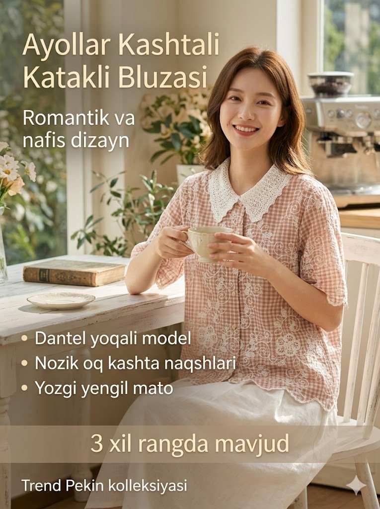 Ayollar Kashtali Kataklı Bluzasi b7q326d14180