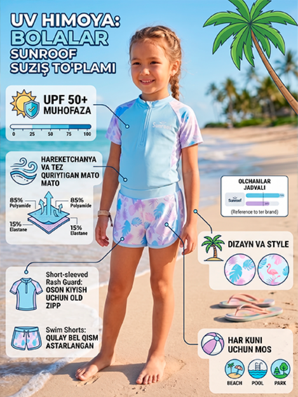 Qizlar uchun yorqin printli sport купальниги  17392