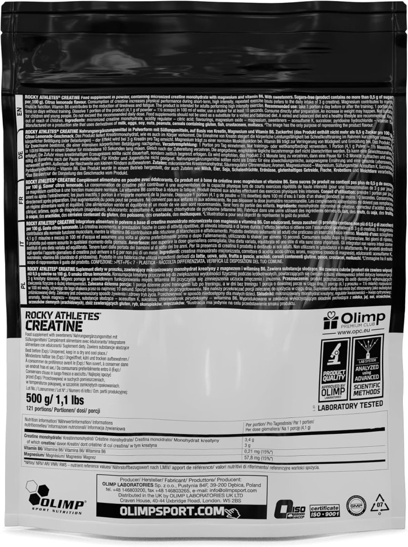 Olimp Rocky Athletes Creatine Citrus Lemonade (Sitrus limonad ta'mli) – Kuch va chidamlilik uchun mikronizatsiyalangan kreatin!  18693