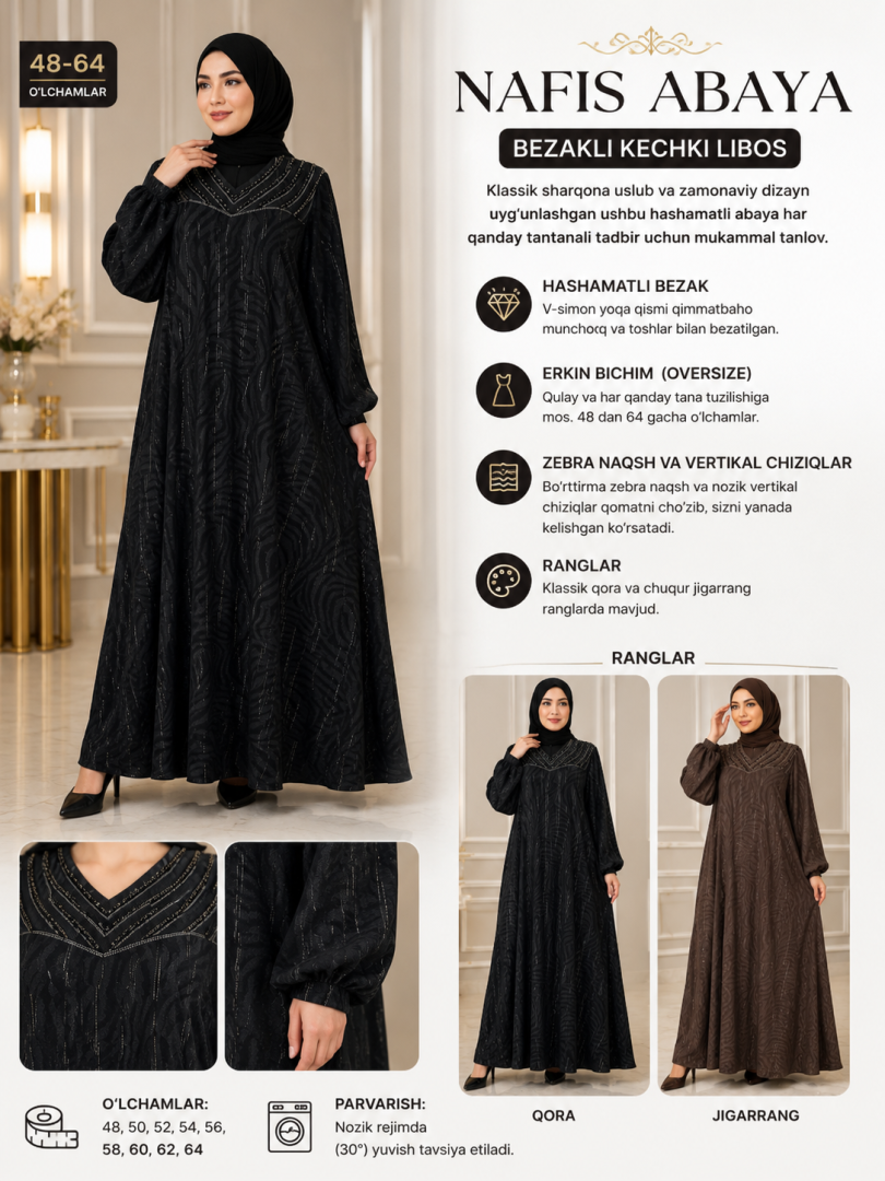 Nafis Abaya: Bezakli kechki libos (48-64) 15397