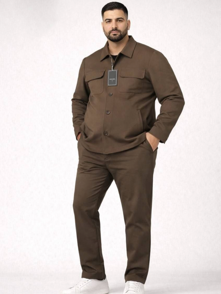 Katta o‘lchamli erkaklar uchun Pol Klassika Dvoyka Barlosso | Batal Kurtka va Shim To‘plami (Model Italiya, Razmer: 2XL–5XL)  18842   b.0q.2b.703d
