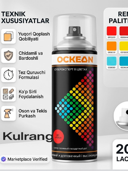 OCKEAN 36-Kulrang (Grey) 100018 professional ayrazol bo‘yog‘i  15107