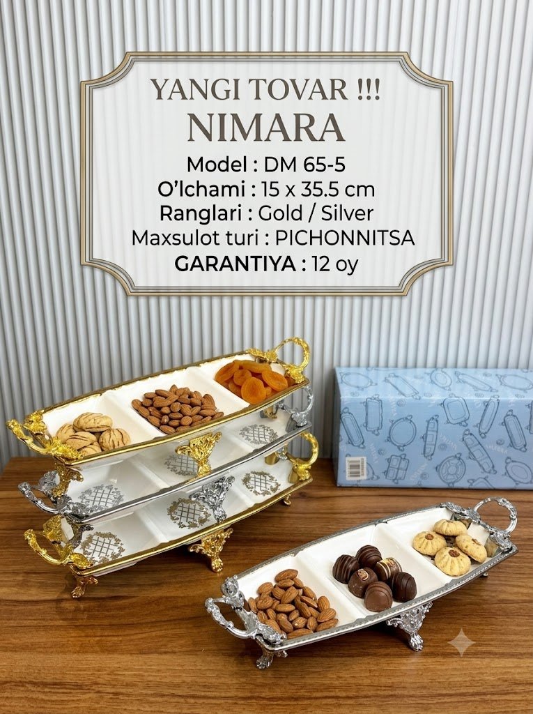 Nimara DM 65-5 cho‘zinchoq servis lagani (pichonnitsa)  15159