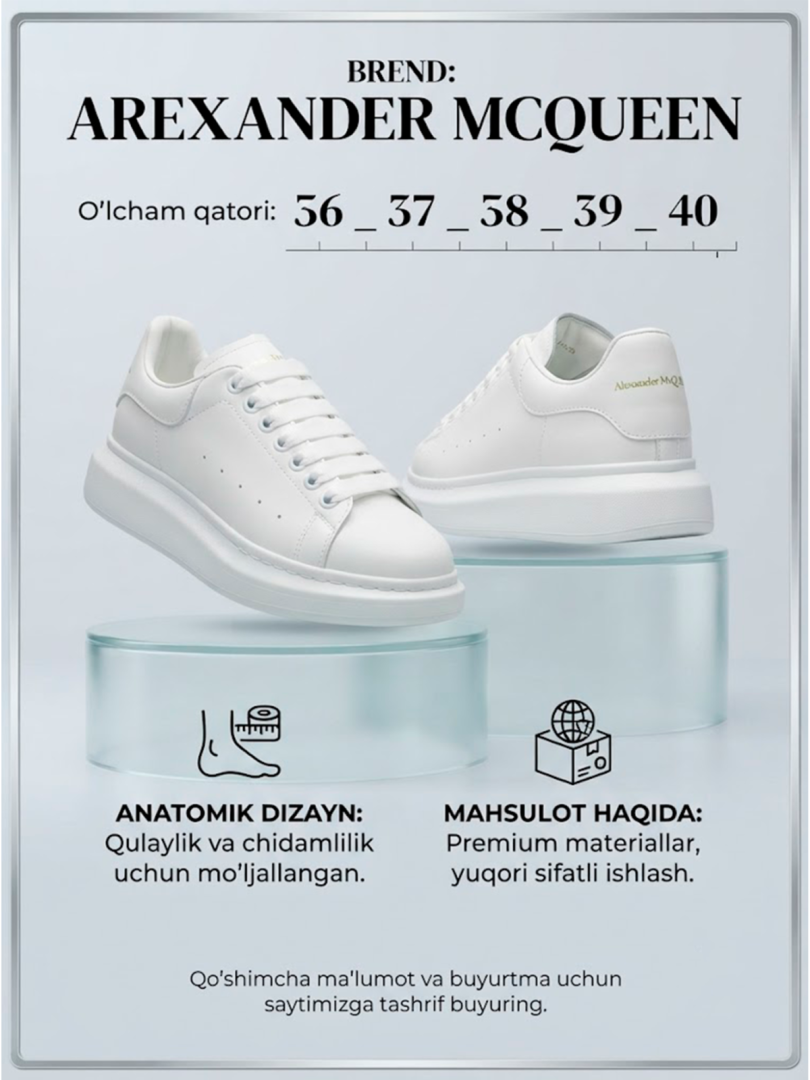 Alexander McQueen uslubidagi zamonaviy krossovkalar – Premium sifat   va komfort  17269