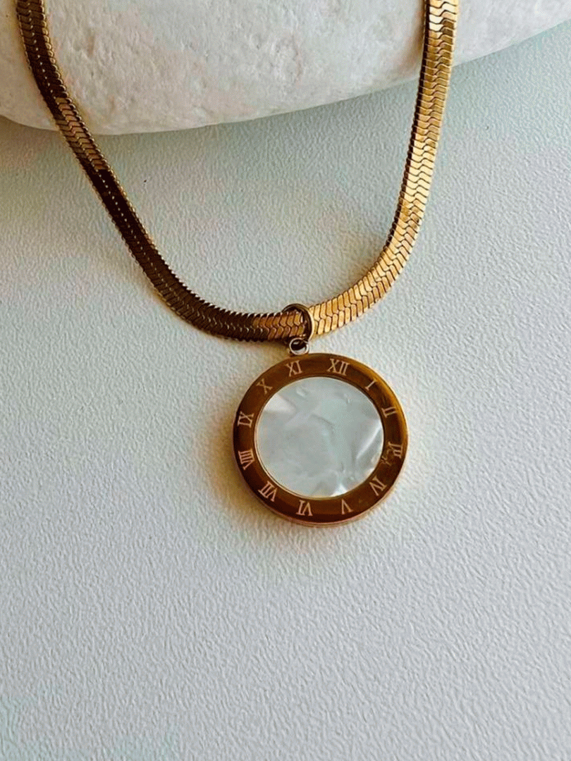 BVLGARI Uslubli Oltin Rangli Italyan Zanjirli Bijuteriya Marjonband of14d