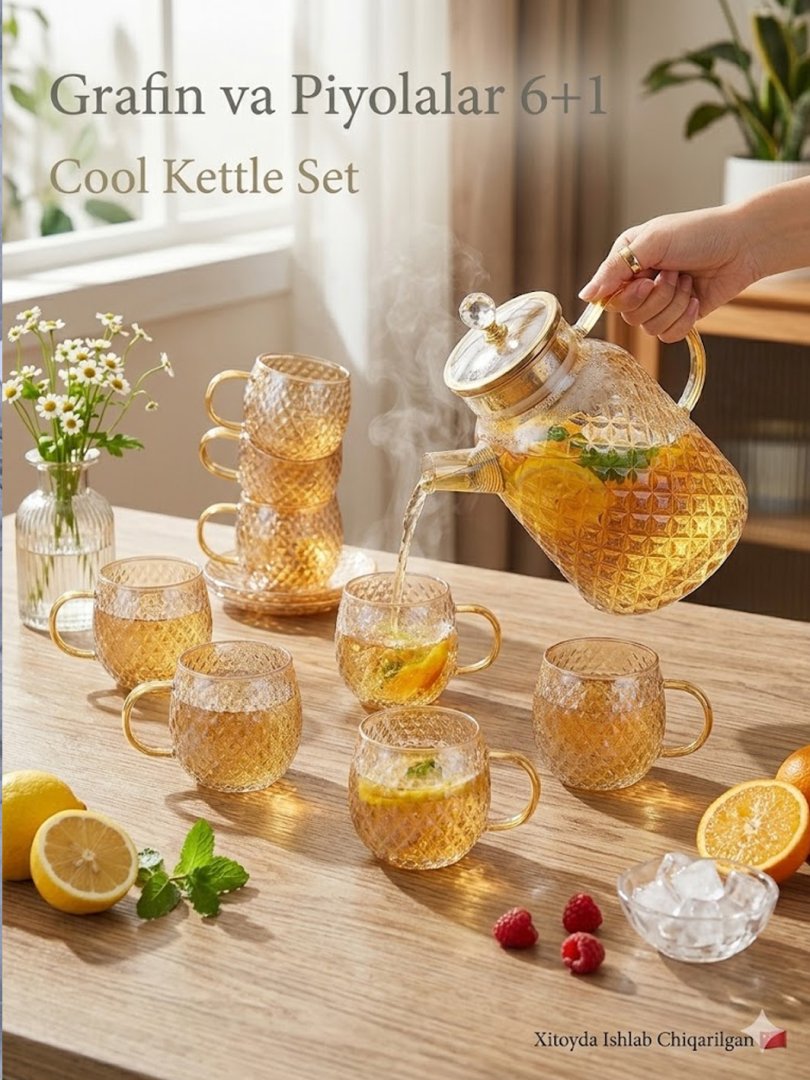 Grafin va piyolalar to'plami — 6+1 | Cool Kettle Set Графин ва пиёлалар тўплами — 6+1 | Cool Kettle Set c1q707d