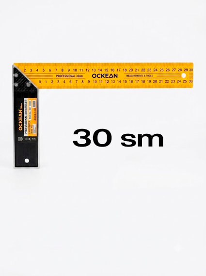 OCKEAN Professional 30 sm Duradgorlik Burchakli Chizg‘ichi (Sariq)  15417