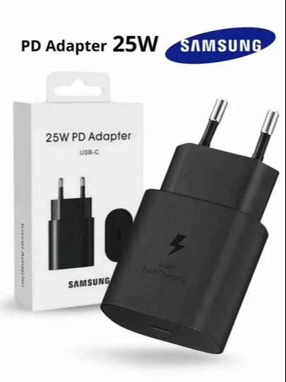 Samsung adapteri, 25 Vt/Vt PD quvvatlash moslamasi, tezkor quvvatlash va Type-C porti bilan