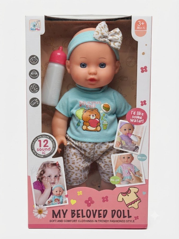 Interaktiv qo'g'irchoq — "My Beloved Doll", banti va shishachasi bilan, 12 xil tovushli  g103d   17808