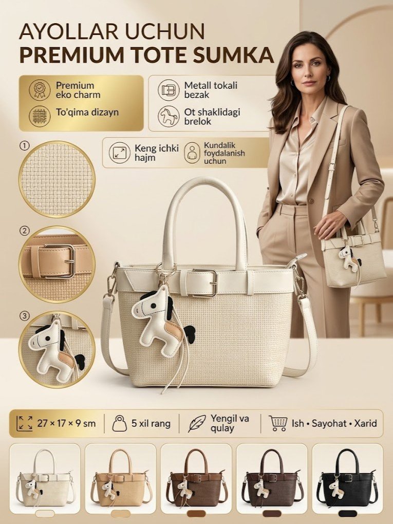 Ayollar uchun kamar-bezakli tote sumka   b1q3b37d  17646