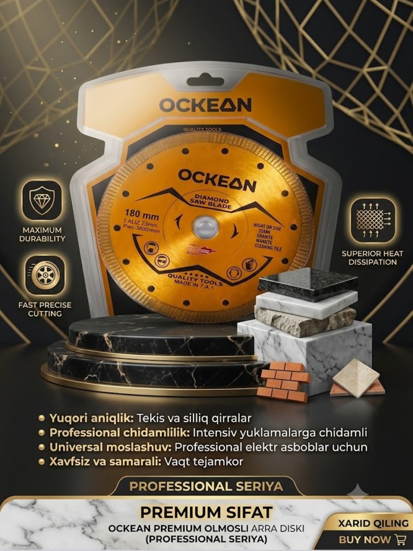 OCKEAN Premium Olmosli Arra Diski (Professional Seriya)  180 mm  15200