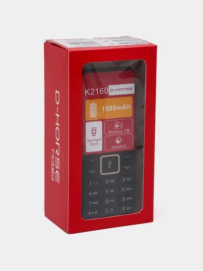 D-HORSE K2160 — kundalik foydalanish uchun mo‘ljallangan ishonchli, amaliy va qulay tugmali mobil telefon  16297
