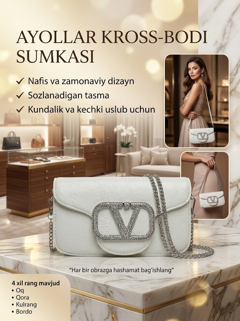 Krujka V-Harfli Toqali Ayollar Kross-Bodi  Sumkasi  b0q707d   16736