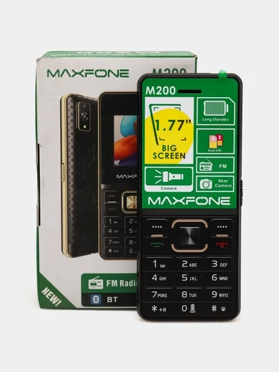 Maxfone M200 — kundalik foydalanish uchun mo‘ljallangan qulay va ishonchli tugmali mobil telefon  16312