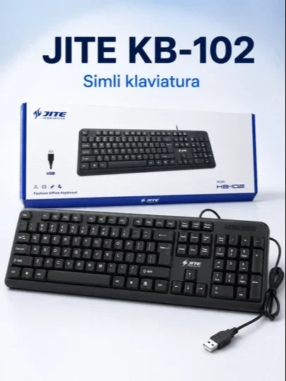 JITE KB-102 to‘liq o‘lchamli simli USB klaviatura, raqamli panel bilan