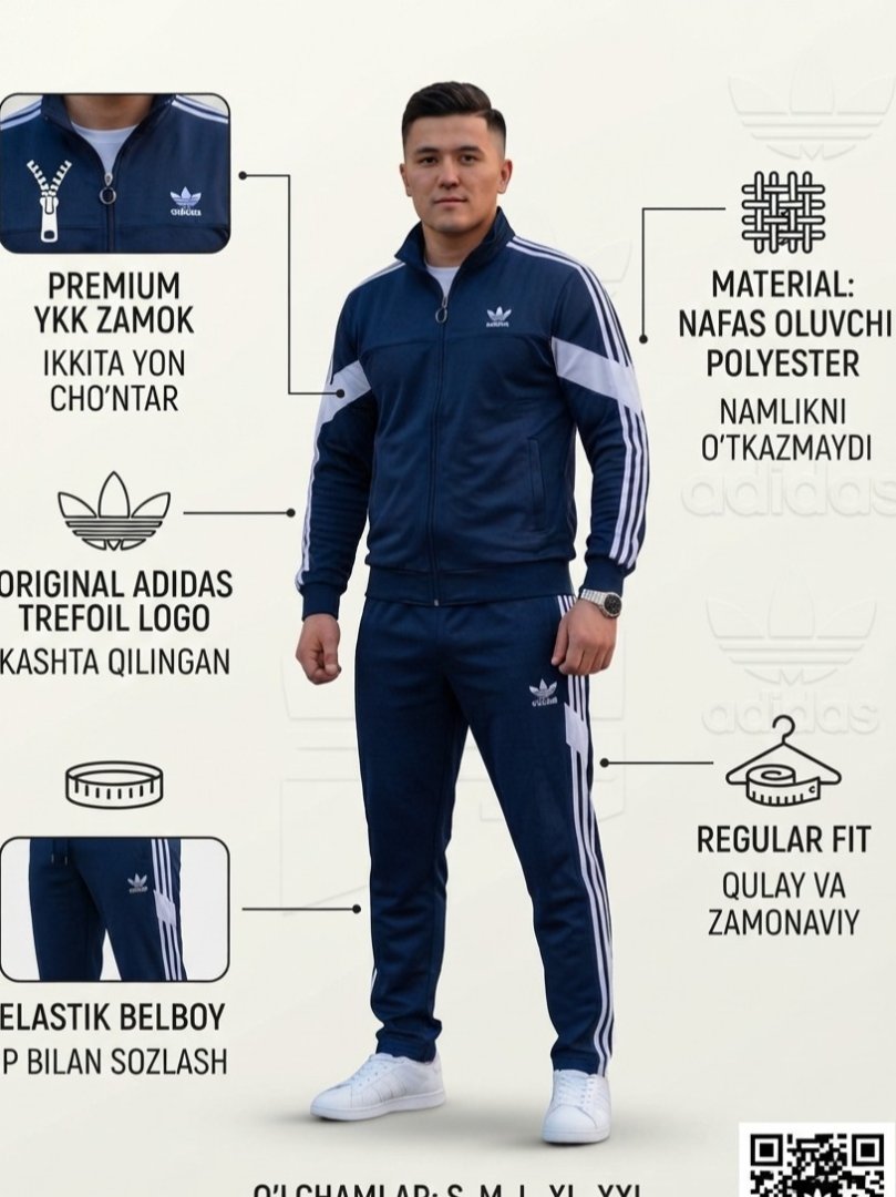 Erkaklar uchun zamonaviy va uslubli sport kiyimi to'plami / Sportivka dvoyka (Masterka + Shim)  19614  b.0q.2b.703d