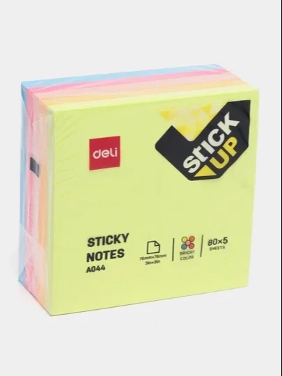 Qaydlar uchun stikerlar 76x76 (mm), 3*3IN, 5*80sheets Deli EA044