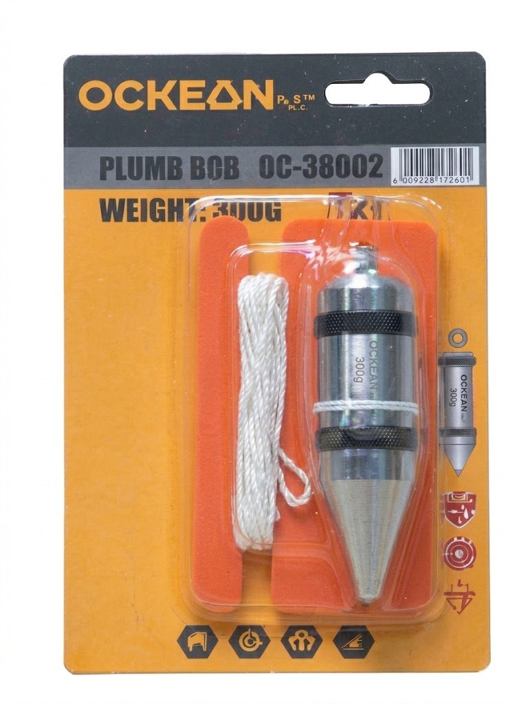 Ockean Professional Qurilish Shovuni – Og'ir Vertikal Tiklik O'lchagich (Plumb Bob), 300 g  15845